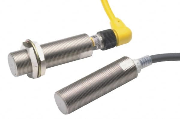 Omron - NC, NC, 2mm Detection, Cylinder Shielded, Inductive Proximity Sensor - 2 Wires, IP67, 12 to 24 VDC, M12x1 Thread, 69mm Long x 21mm Wide - Caliber Tooling