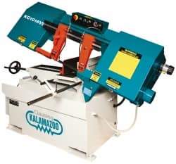 Clausing - 9 x 14-1/2" Max Capacity, Manual Variable Speed Pulley Horizontal Bandsaw - 50 to 295 SFPM Blade Speed, 230/460 Volts, 45°, 2 hp, 3 Phase - Caliber Tooling