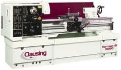 Clausing - 15-3/4" Swing, 50" Between Centers, 230/460 Volt, Triple Phase Engine Lathe - 4MT Taper, 7-1/2 hp, 25 to 2,000 RPM, 2-1/8" Bore Diam, 49" Deep x 51" High x 99" Long - Caliber Tooling