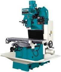 Clausing - 15" Table Width x 60" Table Length, Variable Speed Pulley Control, 3 Phase Knee Milling Machine - NT40 Spindle Taper, 5 hp - Caliber Tooling