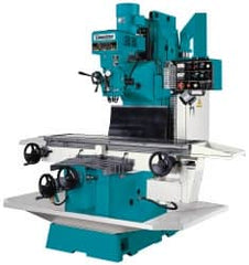 Clausing - 15" Table Width x 60" Table Length, Electronic Variable Speed Control, 3 Phase Knee Milling Machine - NT40 Spindle Taper, 5 hp - Caliber Tooling