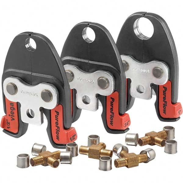 Presser Replacement Jaws; Jaw Size Range: 1/2″ to 2″; For Use With: RIDGID Compact Press Tools (100-B, 200-B, 210-B, 240, 241); Maximum Pipe Capacity (Inch): 1/2; Minimum Pipe Capacity: 1/2; Cuts Material Type: PEX; Type: Pressing Jaws