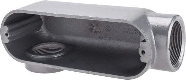 Thomas & Betts - LR Body, 2" Trade, IMC, Rigid Aluminum Conduit Body - Oval, 8-9/16" OAL, 69-1/2 cc Capacity, Gray - Caliber Tooling