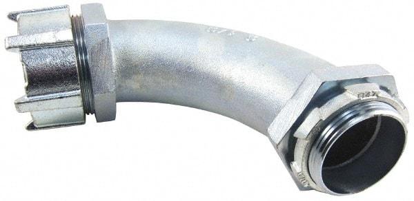 Thomas & Betts - 2-1/2" Trade, Malleable Iron Threaded Angled Liquidtight Conduit Connector - Noninsulated - Caliber Tooling