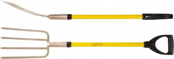 Ampco - Fork with 29" Straight Fiberglass Handle - 7" Blade Width, 4 Tines, 11-1/2" Tine Length - Caliber Tooling