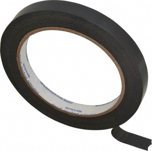 Intertape - 1/2" x 60 Yd Black Rubber Adhesive Strapping Tape - Polypropylene Film Backing, 2.7 mil Thick, 95 Lb Tensile Strength, Series 197 - Caliber Tooling