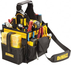 DeWALT - 23 Pocket Black & Yellow Polyester Tool Bag - 10-1/2" Wide x 8-1/2" Deep x 10" High - Caliber Tooling