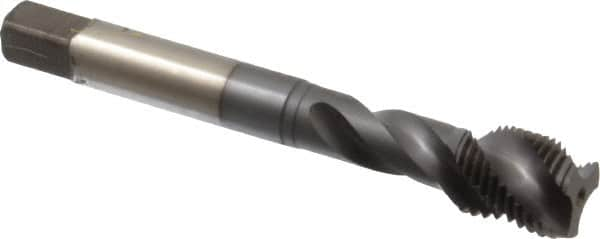 Accupro - 1/2-20 UNF 3 Flute 3B Modified Bottoming Spiral Flute Tap - Powdered Metal, TiCN Finish, 3-3/8" OAL, Right Hand Flute, Right Hand Thread, H3 - Caliber Tooling