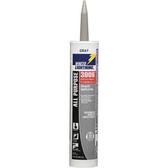 White Lightning - 10 oz Cartridge Gray Acrylic & Latex Caulk - -30 to 180°F Operating Temp, 12 min Tack Free Dry Time, Series 3006 - Caliber Tooling