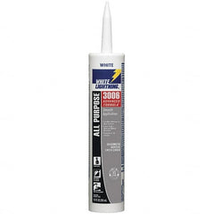 White Lightning - 10 oz Cartridge White Acrylic & Latex Caulk - -30 to 180°F Operating Temp, 12 min Tack Free Dry Time, Series 3006 - Caliber Tooling