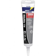 White Lightning - 5.5 oz Cartridge Clear Acrylic & Latex Caulk - -30 to 180°F Operating Temp, 12 min Tack Free Dry Time, Series 3006 - Caliber Tooling