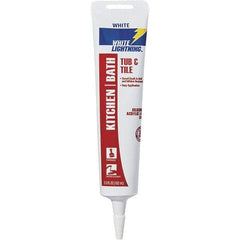 White Lightning - 5.5 oz Cartridge White Acrylic & Silicone Hybrid Caulk - 180°F Max Operating Temp - Caliber Tooling