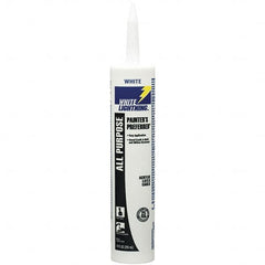 White Lightning - 10 oz Cartridge White Acrylic & Latex Caulk - -30 to 180°F Operating Temp, 5 to 7 min Tack Free Dry Time - Caliber Tooling