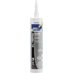 White Lightning - 10 oz Cartridge Clear RTV Silicone Joint Sealant - -80 to 400°F Operating Temp, 30 min Tack Free Dry Time, 24 hr Full Cure Time - Caliber Tooling