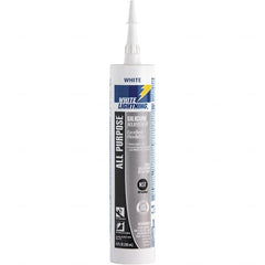 White Lightning - 10 oz Cartridge White RTV Silicone Joint Sealant - -80 to 400°F Operating Temp, 30 min Tack Free Dry Time, 24 hr Full Cure Time - Caliber Tooling