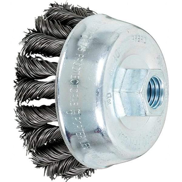 PFERD - Knotted Wire Cup Brush - 3-1/2X.02X5/8-11 COMBITWIST CS KNTCUP BRSH - Caliber Tooling