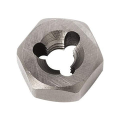 Union Butterfield - 1/4-28 UNF Thread, 19/32" Hex, Right Hand Thread, Hex Rethreading Die - Chromium Steel, 1/2" Thick, Series 2025 - Exact Industrial Supply