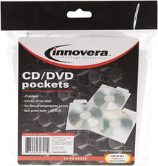 innovera - 25 Piece Clear CD/DVD Pockets - 5" High x 5" Wide - Caliber Tooling