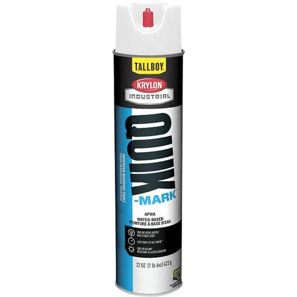 Krylon - 25 fl oz White Marking Paint - 35 to 71 Sq Ft Coverage, Water-Based Formula - Caliber Tooling