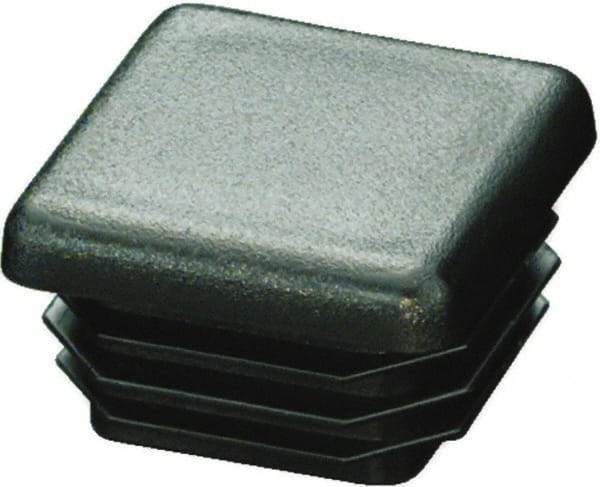 Caplugs - Square Finishing Plug for 10 to 14 Gauge Panels, for 2-1/4" Tube Diam - 0.52" Deep, Low-Density Polyethylene, Black - Caliber Tooling