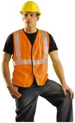 OccuNomix - Size XL Flame Resistant/Retardant Orange Solid General Purpose Vest - 44 to 46" Chest, ANSI 107-2015, ASTM F1506, ATPV=5.4 cal/Sq cm, NFPA 70E/HRC=1, Hook & Loop Closure, 1 Pocket, Modacrylic/Aramid Blend - Caliber Tooling