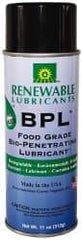 Renewable Lubricants - 11 oz Aerosol Thin Oily Film Penetrant/Lubricant - 0°F to 280°F, Food Grade - Caliber Tooling