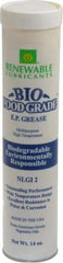 Renewable Lubricants - 14 oz Cartridge Biobased Extreme Pressure Grease - White, Extreme Pressure, Food Grade & High Temperature, 590°F Max Temp, NLGIG 2, - Caliber Tooling