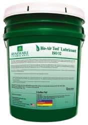 Renewable Lubricants - 5 Gal Pail, ISO 32, Air Tool Oil - -22°F to 250°, 29.33 Viscosity (cSt) at 40°C, 7.34 Viscosity (cSt) at 100°C, Series Bio-Air - Caliber Tooling