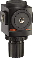 ARO/Ingersoll-Rand - 1/2 NPT Port, 210 CFM, Aluminum Standard Regulator - 10 to 200 psi Range, 250 Max psi Supply Pressure, 1/8" Gauge Port Thread, 3.15" Wide x 5.472" High - Caliber Tooling