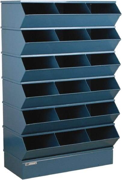 Stackbin - 6 Bin, Shelving Unit with Openings & Base - 37" Wide x 63" High - Caliber Tooling