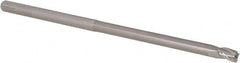 Accupro - 3/16", 3 Flute, Single End, Solid Carbide, 0.03" Corner Radius End Mill - 4" OAL, 30° Helix, Right Hand Flute, 9/32" LOC, Right Hand Cut, 2-1/4" Extended Reach - Caliber Tooling