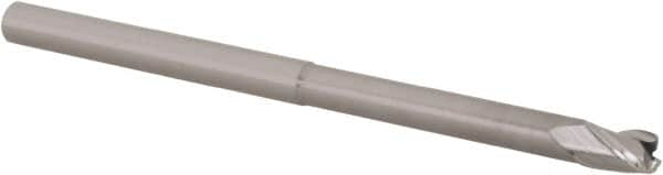 Accupro - 3/16", 3 Flute, Single End, Solid Carbide, 0.03" Corner Radius End Mill - 3" OAL, 30° Helix, Right Hand Flute, 9/32" LOC, Right Hand Cut, 1-1/2" Extended Reach - Caliber Tooling