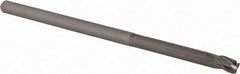 Accupro - 1/8", 3 Flute, Single End, Solid Carbide, 0.015" Corner Radius End Mill - 2-1/2" OAL, 30° Helix, Right Hand Flute, 3/16" LOC, Right Hand Cut, 1" Extended Reach - Caliber Tooling