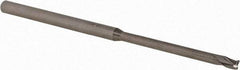 Accupro - 3/32", 3 Flute, Single End, Solid Carbide, 0.01" Corner Radius End Mill - 2-1/2" OAL, 30° Helix, Right Hand Flute, 0.139" LOC, Right Hand Cut, 1-1/8" Extended Reach - Caliber Tooling