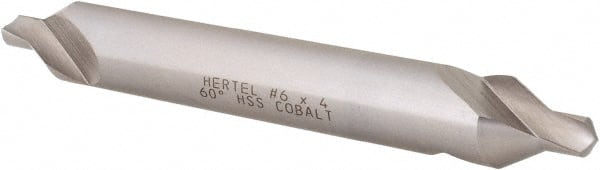 Hertel - #6 Plain Cut 60° Incl Angle Cobalt Combo Drill & Countersink - Caliber Tooling