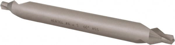 Hertel - #6 Plain Cut 60° Incl Angle High Speed Steel Combo Drill & Countersink - Caliber Tooling