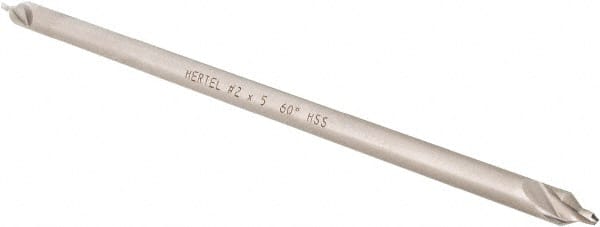 Hertel - #2 Plain Cut 60° Incl Angle High Speed Steel Combo Drill & Countersink - Caliber Tooling