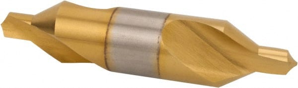 Hertel - #8 Plain Cut 60° Incl Angle High Speed Steel Combo Drill & Countersink - Caliber Tooling