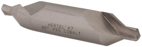 Hertel - #7 Plain Cut 60° Incl Angle Cobalt Combo Drill & Countersink - Caliber Tooling