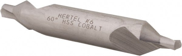 Hertel - #6 Plain Cut 60° Incl Angle Cobalt Combo Drill & Countersink - Caliber Tooling