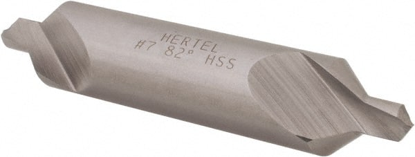 Hertel - #7 Plain Cut 82° Incl Angle High Speed Steel Combo Drill & Countersink - Caliber Tooling