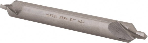 Hertel - #5 Plain Cut 82° Incl Angle High Speed Steel Combo Drill & Countersink - Caliber Tooling