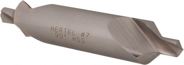 Hertel - #7 Plain Cut 90° Incl Angle High Speed Steel Combo Drill & Countersink - Caliber Tooling