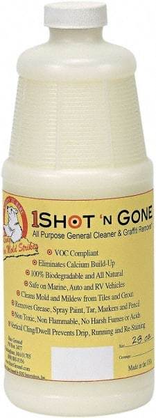 Bare Ground Solutions - 28oz of 1 Shot Graffiti Remover & Cleaner - 1 Shot Graffiti Remover is a 100% biodegradable and all-natural cleaner removes grease, spray paint, tar, markers and pencil from hard surfaces. - Caliber Tooling