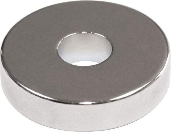 Mag-Mate - 0.365" Diam, 1/4" Cup Height, 1/4" Overall Height, 8.2 Lb Average Pull Force, 8.2 Lb Max Pull Force, Neodymium Rare Earth Cup Magnet - Through Hole Style, 0.2" Cup ID - Caliber Tooling