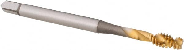 OSG - #10-24 UNC 2 Flute 2B Modified Bottoming Spiral Flute Tap - Vanadium High Speed Steel, TiN Finish, 70mm OAL, Right Hand Flute, Right Hand Thread, H3, Series 16450 - Caliber Tooling