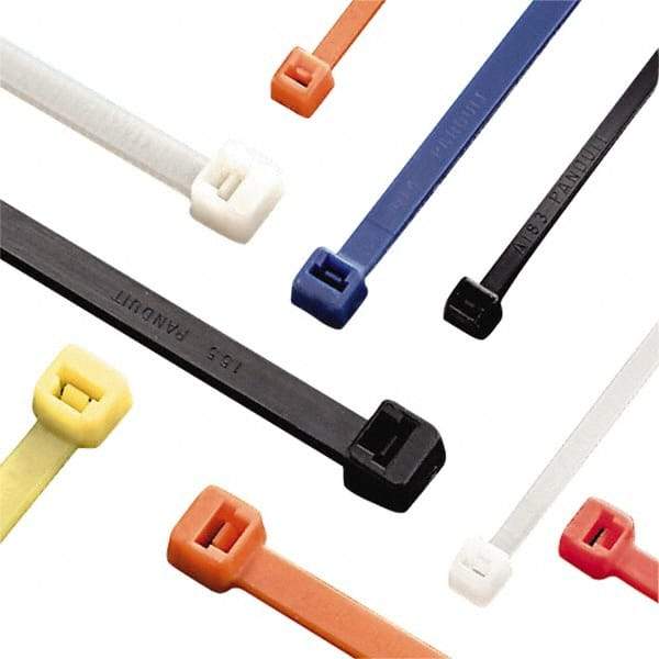 Panduit - 14-1/2" Long Yellow Nylon Standard Cable Tie - 50 Lb Tensile Strength, 1.3mm Thick, 102mm Max Bundle Diam - Caliber Tooling