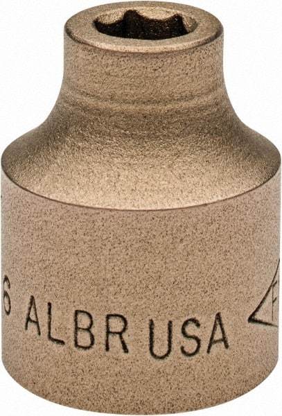 Ampco - 5/16", 1/2" Drive, Standard Hand Socket - 6 Points, 1-3/16" OAL, Aluminum Bronze - Caliber Tooling