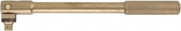 Ampco - 1/2" Drive Socket Flex Handle - 12" OAL, Aluminum Bronze Finish - Caliber Tooling