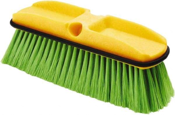 Rubbermaid - 2-1/2" Bristle Length, Nylon Wash Brush - 10" Long Head, Green, Plastic Block - Caliber Tooling